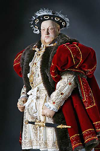 Portrait length color image of Henry VIII aka. Henry VIII of England,
Henry Tudor, by George Stuart.