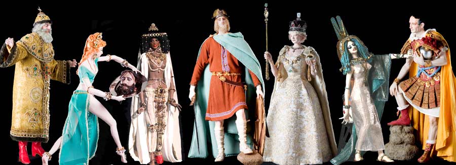 Image of Ivan IV, Salome, Queen of Sheba, Alfred the Great, Queen Elizabeth II, Cleopatra and Julius Caesar