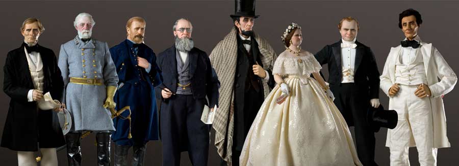 Selected Civil War Figures: Davis, Lee, Grant, Stanton, Lincoln, Douglas.